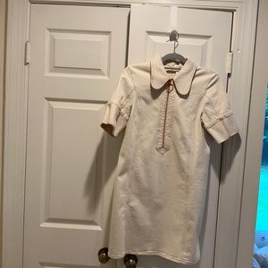 See by Chloe contrast stitch zipped denim, size  EU38, buttercream color